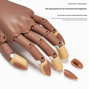 Modèle de main artificielle flexible en plastique pour la pratique de l'art des ongles, pièce d'entraînement pour les ongles, joint de doigt mécanique, support de main - Product Image 3