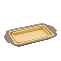 Moule à pain pliable, plateau en silicone avec bord en acier au carbone pour gâteaux et toasts