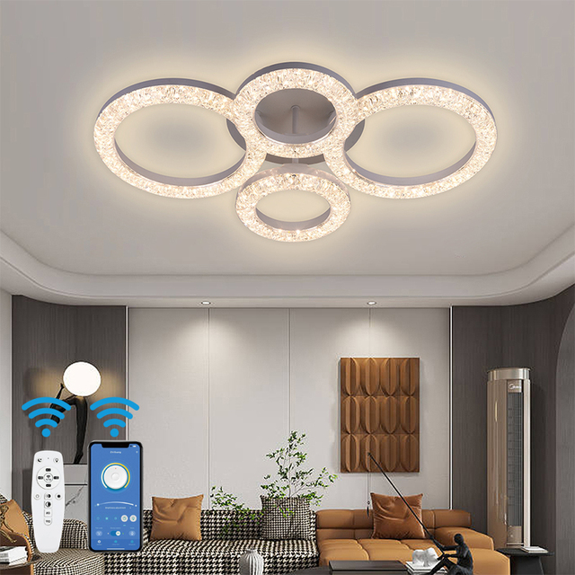 Decoration Dimmable Remote Control Ceiling Lamp Acrylic Round Shape Led Circle Ceiling Light for Bedroom