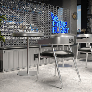 סט שולחן וכיסאות עגולים מברזל תעשייתי לבית, ברים, מסעדות, בתי מלון, חדרי כושר וריהוט אוכל חיצוני - Product Image 5