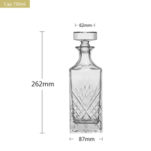 Carafe à whisky en verre <span class=keywords><strong>sans</strong></span> plomb, bouteille à liqueur, verre géométrique gaufré pour la décoration de bar à domicile, cadeau - Product Image 6