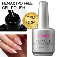 RONIKI HEMA/TPO Free Strong Top Coat Gel Polish Super Diamond Shine Topcoat Gel Finish Semi Permanent UV Nail Supplies