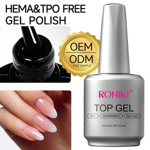 Esmalte de <span class=keywords><strong>Uñas</strong></span> en Gel RONIKI HEMA/TPO Free Strong Top Coat, Acabado Brillante Super Diamante, Semipermanente, Suministros para <span class=keywords><strong>Uñas</strong></span> UV - Product Image 1
