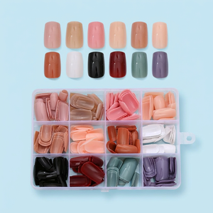 Juego de 288 Uñas Postizas de Color Sólido Brillante, 12 Colores, en Caja, Uñas Artificiales para Salón, Uñas a Presión - Product Image 5
