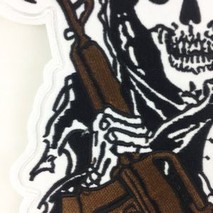 Skeleton Gun Cướp Biển Thời Trang Đáng Sợ Patch Thêu <span class=keywords><strong>Patches</strong></span> Sắt Trên Các Bản Vá Lỗi Cho Quần Áo Dán Đính Vải - Product Image 5