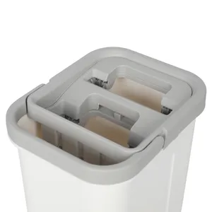 Fregonas de microfibra con cubo, accesorio manos libres, fregona plana, cubo, fregona mágica autoexprimible para limpieza de suelo de cocina, fregona rascadora