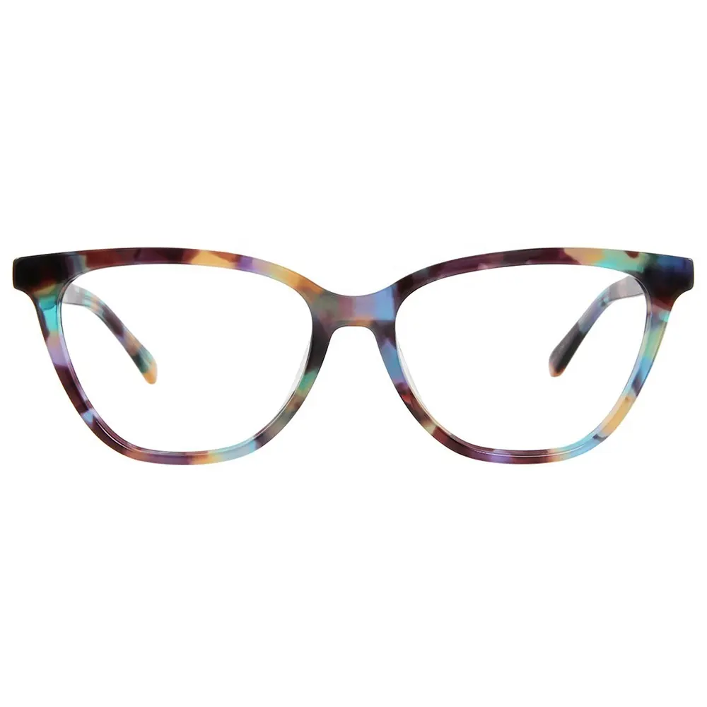Paire de lunettes optiques en acétate pour femmes, montures ovales tendance 2021, bande de lunettes, avec charnières à ressort