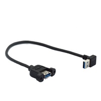 Câble d'extension USB 3.0 mâle vers femelle à montage sur panneau, orientable à 90 degrés, avec conducteur en cuivre pur, gaine en PVC et blindage en feuille
