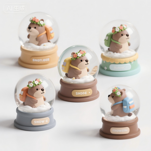 Lindo Portalápices de Resina con Forma de Capibara y Corona Floral - Adorable Porta Lápices <span class=keywords><strong>3D</strong></span> con Diseño de Animal, Organizador de Escritorio para el Hogar y la Oficina, Regalo - Product Image 5
