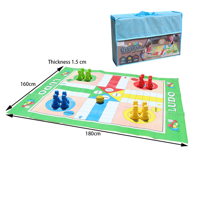 Outdoor Waterproof Board Games Large Ludo Board Electronic Mat for Outdoor Picnic Plastic Pieces 180cm Side Length