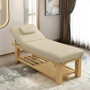 Cama de belleza de madera maciza para uso en salón de belleza, fisioterapia doméstica y masaje de oídos, cama de masaje adelgazante corporal, muebles de salón - Product Image 1