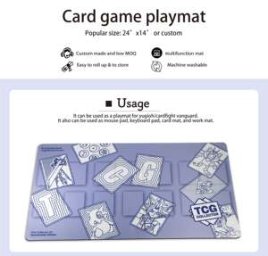 Tapis de jeu de cartes personnalisable 24x14, résistant à l'eau, anti-rayures, en caoutchouc naturel, multifonctionnel, anime/dessin animé Yu Gi Oh Stock - Product Image 4