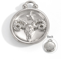 KAVNAR Astrologie Mystique, 12 breloques signes du zodiaque, pendentifs en acier inoxydable pour la fabrication de bijoux spirituels DIY, accessoires en vrac