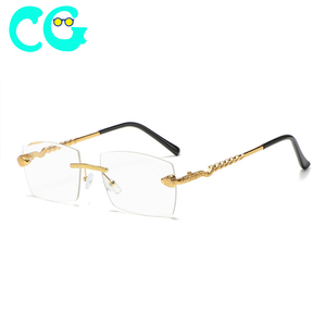 Nouvelles Lunettes de Soleil Élégantes 2022 avec Verres Polygonaux Effet <span class=keywords><strong>Serpent</strong></span>, Monture Métallique Tendance, Lunettes de Soleil Sans Monture en Gros - Product Image 2