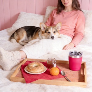 <span class=keywords><strong>Mug</strong></span> de voyage rose portable de 10 oz avec design isolé pour la voiture, la maison, le bureau et les trajets quotidiens - Product Image 4