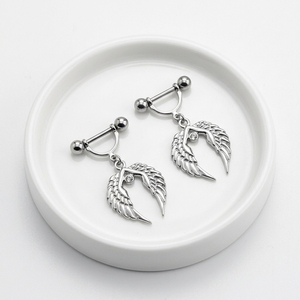 Joyería para Pezones con Diseño de <span class=keywords><strong>Alas</strong></span> 2026, Anillos para Pezones de Acero Inoxidable, <span class=keywords><strong>Piercing</strong></span>, Joyería Corporal de Moda para Mujeres y Hombres - Product Image 2