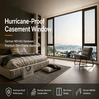 Fenêtre à battant en aluminium à rupture de pont thermique, profil mince, double vitrage, étanche, insonorisée, à haute efficacité énergétique, pour maison