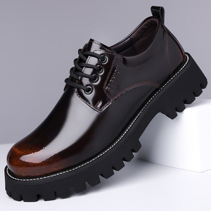 รองเท้าบูทมาร์ตินหนังแก้วผู้ชาย ส้นเตี้ย พื้นยาง แฟชั่นลำลอง ทันสมัย - Product Image 1