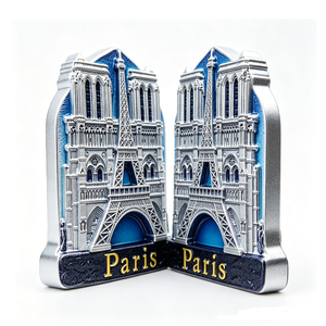 Imán Metálico para Refrigerador de la Torre Eiffel de París y Notre Dame, Recuerdo Plateado en 3D - Product Image 4