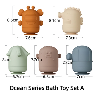 Set di 5 Giocattoli da Bagno in Silicone Ecologici <span class=keywords><strong>per</strong></span> Bambini, a Forma di Animali Marini, con Spruzzo d'Acqua, <span class=keywords><strong>per</strong></span> Neonati e Bambini - Product Image 6