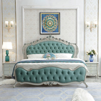 Ensemble de chambre à coucher de style européen classique sur mesure, dernier modèle, taille king, en bois sculpté, ensembles de chambre à coucher de villa