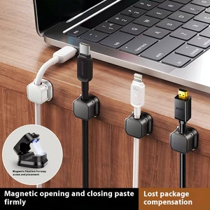 Magnetic Cable Clip Adjustable Cord Holder Under <b>Desk</b> Organizing Cable Management Wire Organizer Cable Holder for Wall and Table - Product Image 6