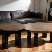 Table basse en bois de style minimaliste et luxueux, table basse ronde vintage, ensemble de tables basses de haute qualité, table basse populaire pour le salon