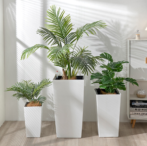 Vente directe d'<span class=keywords><strong>usine</strong></span> pas cher traditionnel carré blanc grand auto-arrosage jardinière de légumes en plastique pour la culture des fleurs - Product Image 6