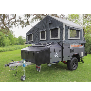 Roulotte da campeggio attrezzata con cucina, fornello <span class=keywords><strong>a</strong></span> <span class=keywords><strong>gas</strong></span> e sistema di serbatoi d'acqua per cucinare all'aperto - Product Image 1