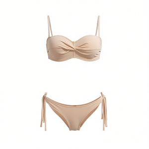 Costume da bagno intero HDJ Plus Size con controllo pancia, monokini elasticizzato a vita alta tinta unita senza spalline, taglie 44-46 - Product Image 2