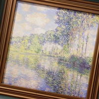 Peintures et décorations murales de paysages européens et de fleurs, art mural vintage à l'huile, articles de décoration intérieure en bois, toile de luxe