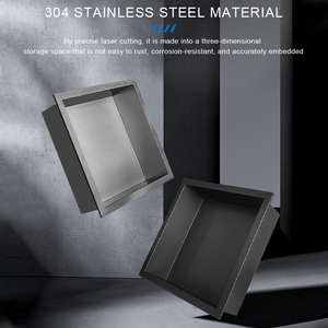 12 \ "Moderne En Acier Inoxydable Carré Simple Étagère Carrelable Douche Niches Murales Armoire <span class=keywords><strong>De</strong></span> Douche Intégrée <span class=keywords><strong>Niche</strong></span> <span class=keywords><strong>Salle</strong></span> <span class=keywords><strong>De</strong></span> Bains Rangement - Product Image 2