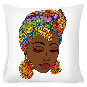 Housse de coussin noire ethnique africaine, taie d'oreiller décorative pour femmes africaines, en tissu de couleur lin, pour la décoration du canapé ou de la maison - Product Image 5