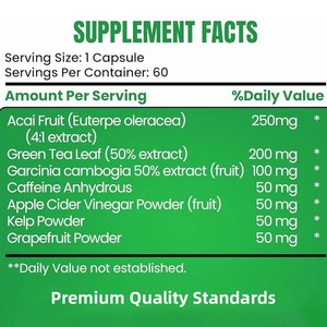 Brazil nạc thịt chất béo Burner cho phụ nữ 60 viên nang nhiệt sản xuất eo cắt tỉa thiết bị năng lượng tăng người lớn - Product Image 3