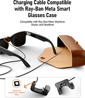 Câble de chargeur clip de 1.5m pour RayBan Meta Wayfarer/Skyler/Headliner Smart Glasses Étui officiel pour une utilisation sans couture tout en portant