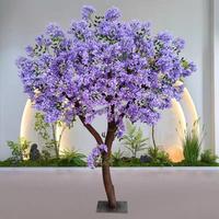 Grand arbre artificiel Jacaranda violet pour décoration intérieure et extérieure, idéal pour les mariages