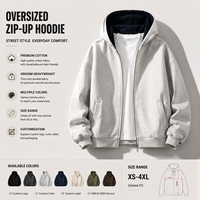 Sweat-shirt à capuche oversize pour homme, couleur unie, 400 grammes, coupe ample décontractée, vente en gros, logo personnalisé
