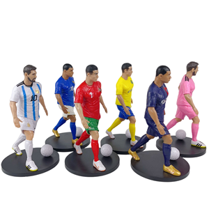 Figurines de collection de stars du football, modèle jouet, <span class=keywords><strong>6</strong></span> styles, figurines de football en PVC avec base, cadeau personnalisé, vente en gros, décoration intérieure, jouet - Product Image 1