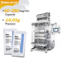 Machine d'emballage entièrement automatique pour sachets de crème cosmétique, gel, après-shampoing, liquide, avec scellage sur 4 côtés