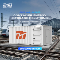 Contenedor de Baterías LifePO4 Refrigerado por Aire MATE de 20 pies, 500kWh 1MWh, Sistema de Almacenamiento BESS con BMS y PCS para Energía de Respaldo en Señalización Ferroviaria