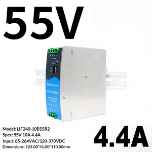 Alimentatore su Guida DIN Mornsun LIF240-10B55R2 55V 4.4A 242W, PFC Attivo Singolo, Efficienza 94%, 50/60Hz, -40°C, 5000m di <span class=keywords><strong>Altitudine</strong></span> - Product Image 2