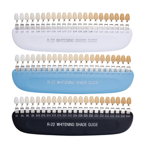 Best-seller professionale denti denti dentali ombra guida 22 denti Multi-Purpose sbiancamento accessorio Logo OEM cliniche sbiancamento