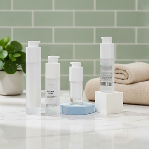 15ml 30ml 50ml White Cosmetic Plastic Rotating Frosted Double Walls Airless <b>Pump</b> <b>Bottle</b> - Product Image 1