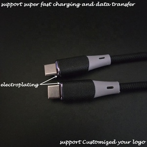 Nuevas llegadas textiles de alto rendimiento señoras niñas comunicaciones de datos PD USB C a cables C - Product Image 3