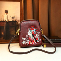 Sac à main vintage 3D gaufré pour femme, sac bandoulière rétro avec portrait de dame, sac messager, pochette de téléphone de créateur