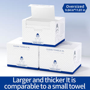 Toalla facial no tejida desechable al por mayor, paño de limpieza facial de uso en seco y húmedo con rayas EF para desmaquillador de viaje, papel higiénico - Product Image 1