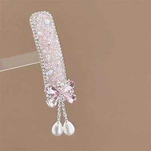 Inlaid Rhinestone <b>Bow</b> Tassel Hair <b>Clip</b> for Women Temperament Sweet Hairpin High-end Side Bangs <b>Clip</b> Fashion Hair Accessories - Product Image 1