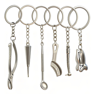 Porte-clés promotionnel en forme de dent, souvenir pour dentiste, cadeau pour médecin dentaire, pince à épiler, poinçon, pendentif porte-clés dentaire - Product Image 1