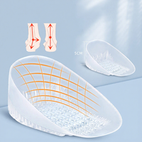 Semelles intérieures en gel de silicone souple pour le soulagement des douleurs du talon, coussinets de soin des pieds, demi-semelles rehaussantes en gel pour les pieds