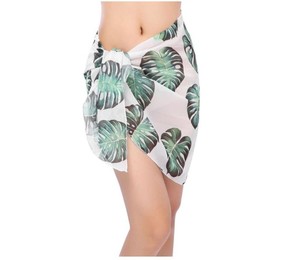 Sarong court en mousseline de soie pour femme, imprimé palmiers tropicaux, paréo de plage, couverture de maillot de bain - Product Image 6